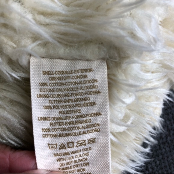 Free People Distressed Denim & Sherpa Jacket Size Small - Picture 9 of 13